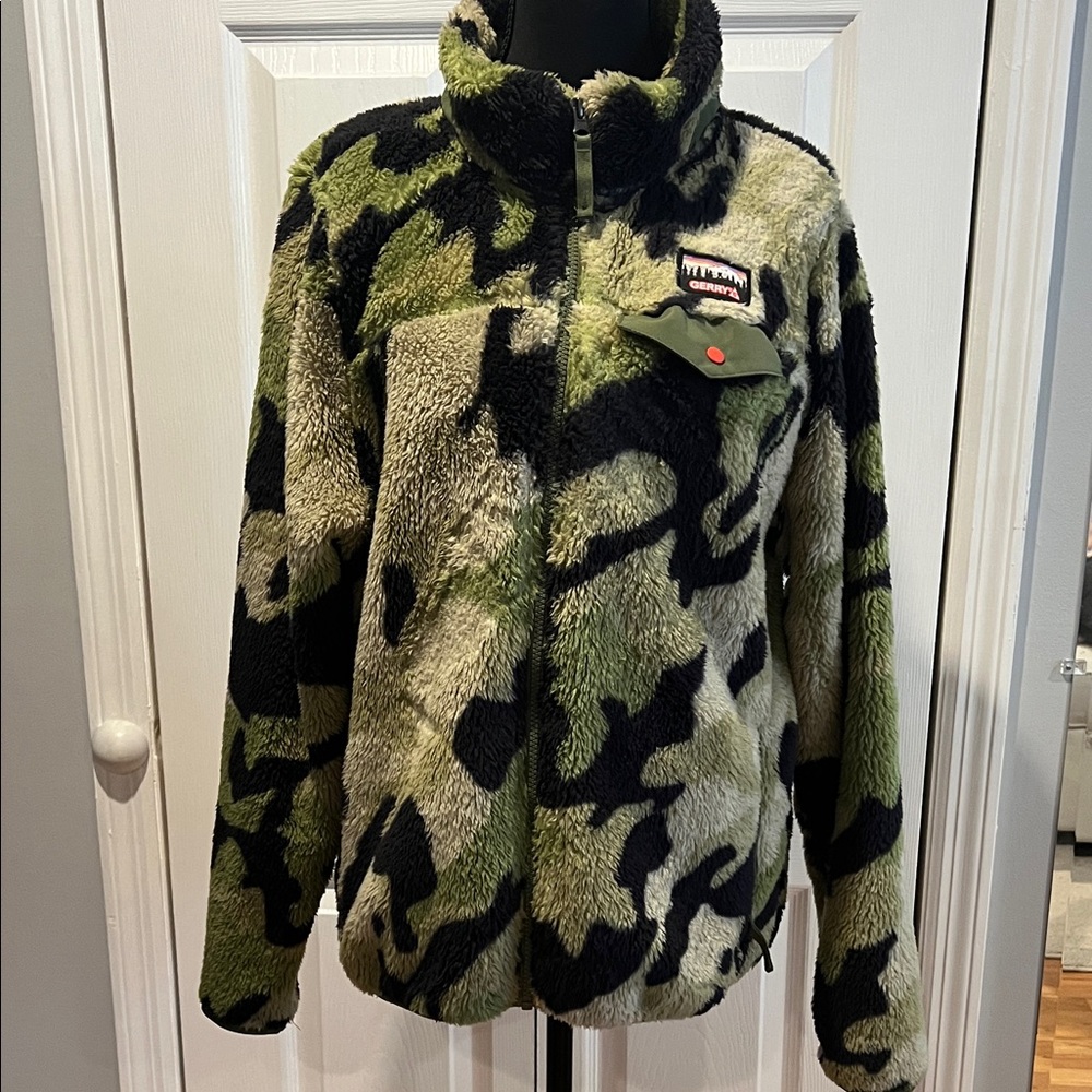 Gerry Green Camouflage Camo Zip Jacket L